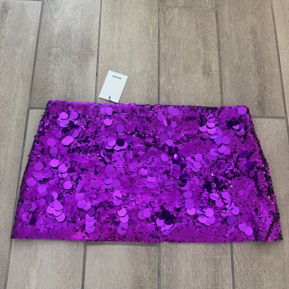 GUIZIO Low Rise Paillette Skirt Purple Amethyst Sequin Halloween NWT Danielle - Picture 7 of 7